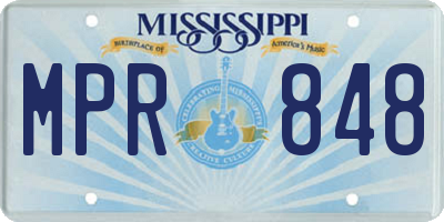 MS license plate MPR848