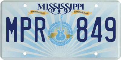 MS license plate MPR849