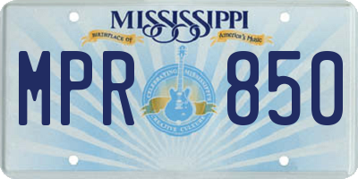 MS license plate MPR850