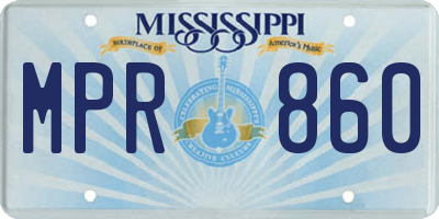 MS license plate MPR860