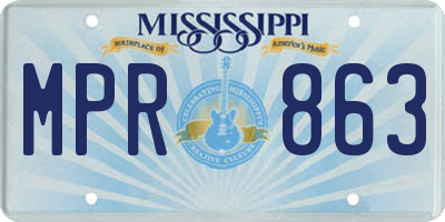 MS license plate MPR863
