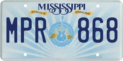 MS license plate MPR868