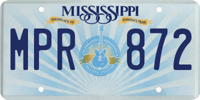 MS license plate MPR872