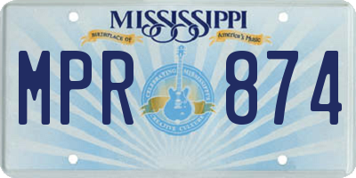 MS license plate MPR874