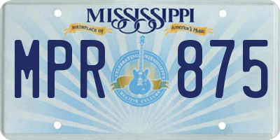 MS license plate MPR875