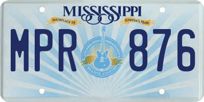 MS license plate MPR876