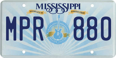 MS license plate MPR880