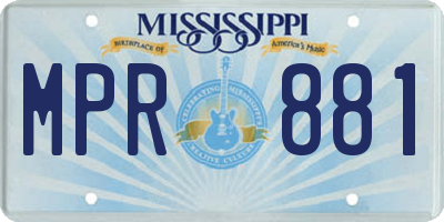 MS license plate MPR881