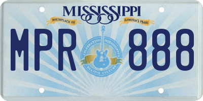 MS license plate MPR888