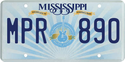 MS license plate MPR890