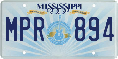 MS license plate MPR894