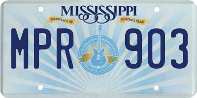MS license plate MPR903