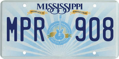 MS license plate MPR908