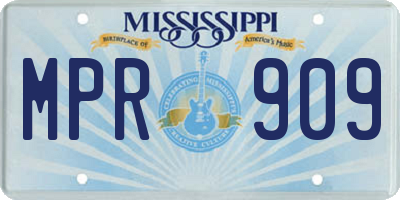 MS license plate MPR909