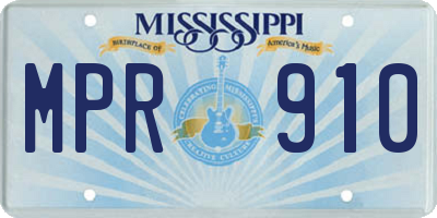 MS license plate MPR910