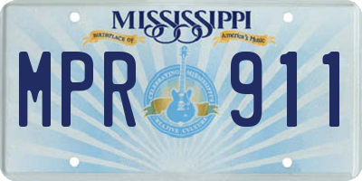 MS license plate MPR911