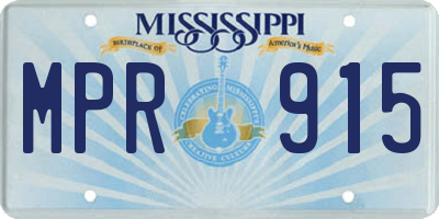 MS license plate MPR915