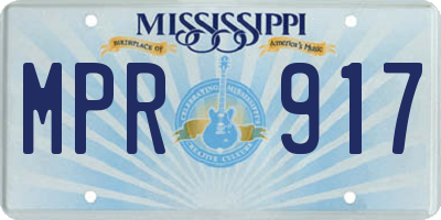 MS license plate MPR917