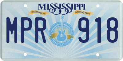MS license plate MPR918