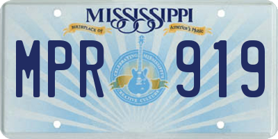 MS license plate MPR919