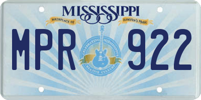 MS license plate MPR922