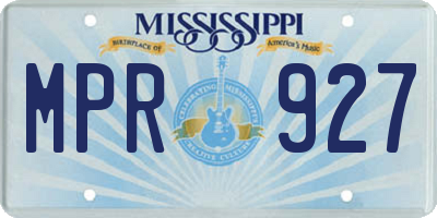 MS license plate MPR927