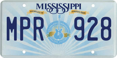 MS license plate MPR928
