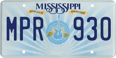 MS license plate MPR930