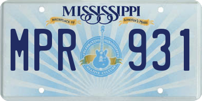 MS license plate MPR931