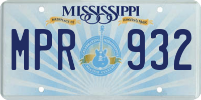MS license plate MPR932