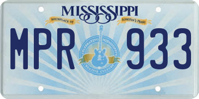 MS license plate MPR933