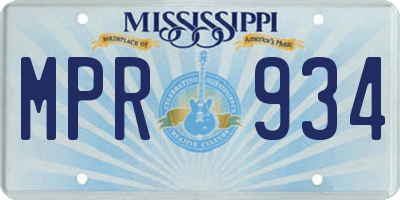 MS license plate MPR934
