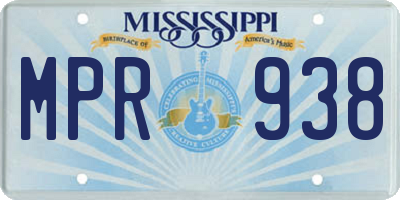 MS license plate MPR938