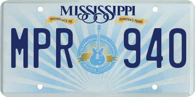 MS license plate MPR940