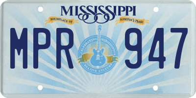 MS license plate MPR947