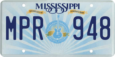 MS license plate MPR948