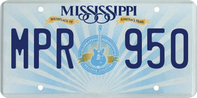 MS license plate MPR950