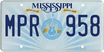 MS license plate MPR958