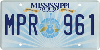 MS license plate MPR961