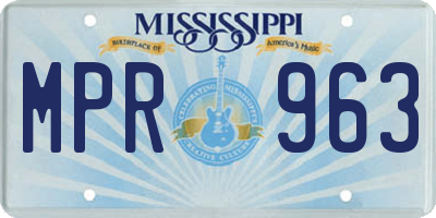 MS license plate MPR963