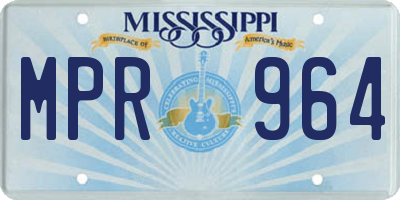 MS license plate MPR964