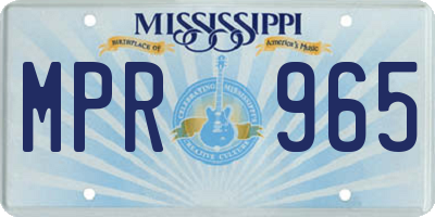 MS license plate MPR965