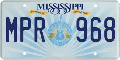 MS license plate MPR968