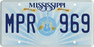 MS license plate MPR969