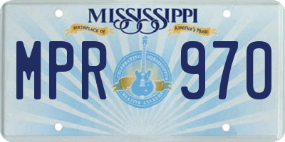 MS license plate MPR970