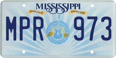 MS license plate MPR973