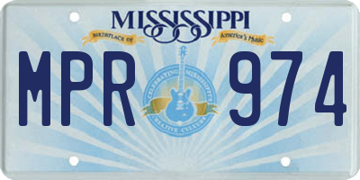 MS license plate MPR974