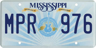 MS license plate MPR976