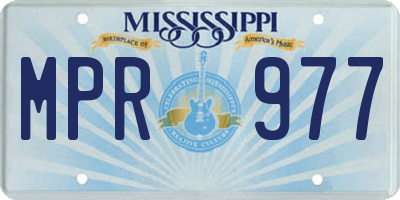 MS license plate MPR977
