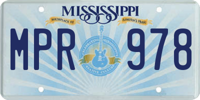 MS license plate MPR978